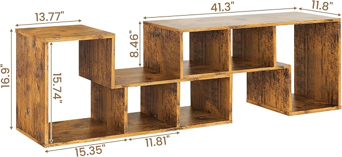 Recaceik Cube Bookshelf 2 Shelf Bookcase L-Shaped TV Console Stand Modern - Image 2