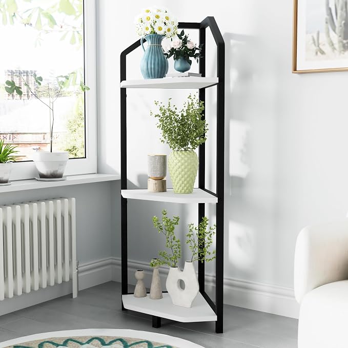 Fun Memories 3 Tier Corner Shelf, 40” Corner Shelf Stand, Corner Bookshelf - Image 6