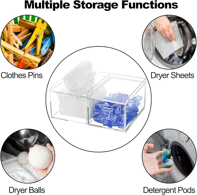 TOPZEA Dryer Sheet Holder, 2 in 1 Dryer Sheet & Pods Container Dispenser - Image 4