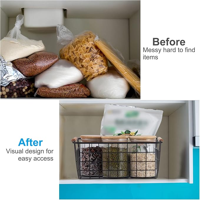 Wire Basket 4 Pcs Wire Storage Baskets Wire Baskets Organizing - Image 4