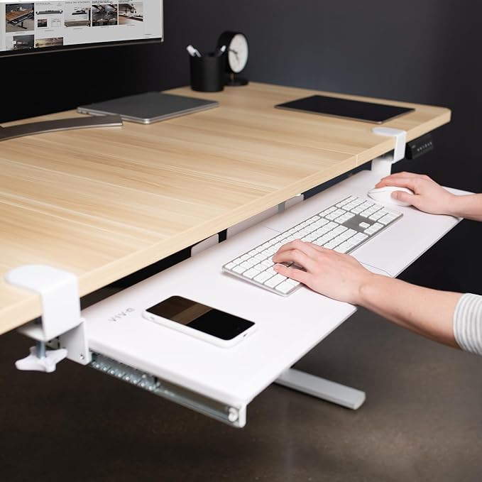 VIVO White Extra Large 34 x 11 in Under Desk Keyboard Tray, MOUNT-KB15EW | - Image 5