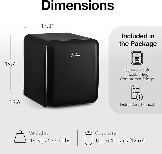 Cooluli Curve 1.7 cu ft Mini Fridge - Image 6