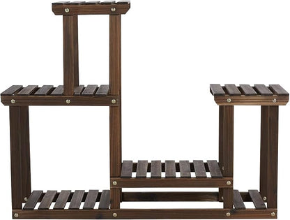 Tiered Wooden Plant Stand Corner Flower Pot Holder Multi Level Planter Display - Image 2