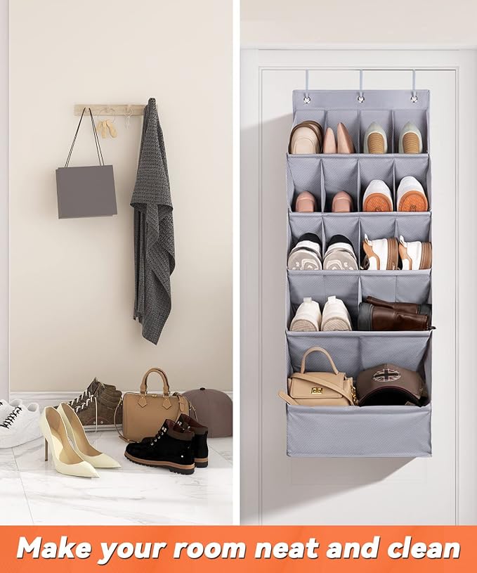 FENTEC 1 Pack Over-the-Door-Shoe-Organizers, Hanging Organizers - Image 8