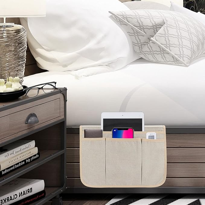 Bedside Caddy Bedside Storage Organizer Magazine Phone Tablet iPad Remote Holder - Image 6