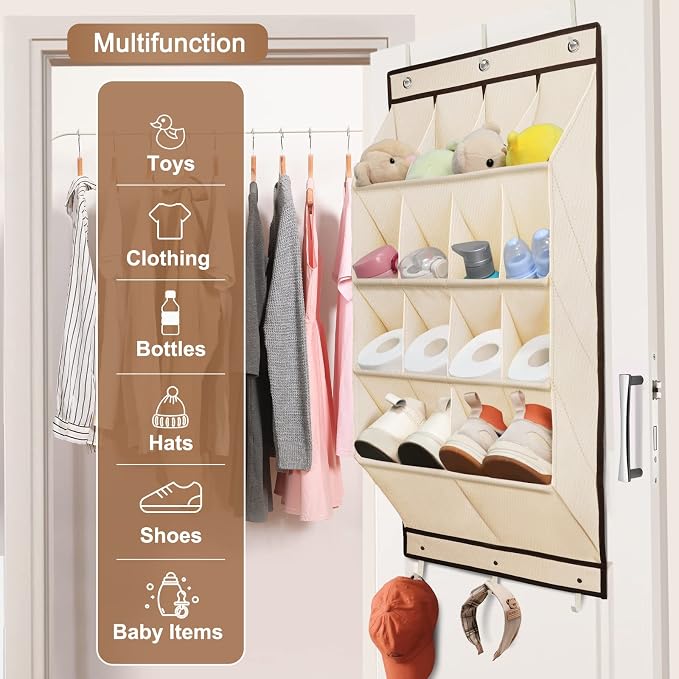 FENTEC 2 Pack Over the Door Shoe Organizer, Hanging Shoe Organizer, 28 Large - Image 6