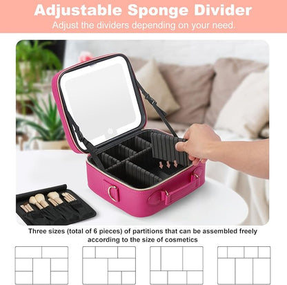 Mocado Travel Makeup Bag with LED Lighted Mirror, Travel Makeup Organizer - Image 5