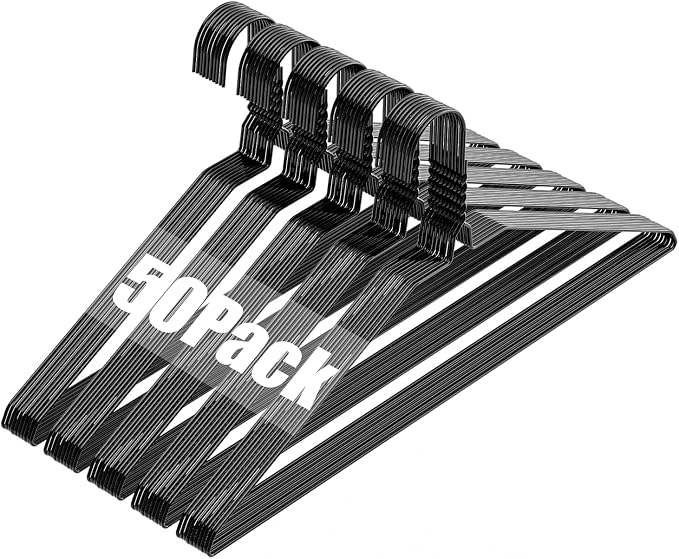 Wire Metal Clothes Hangers Bulk 50 Pack, 16 Inch 12 Gauge Standard Size by Fotoumgl