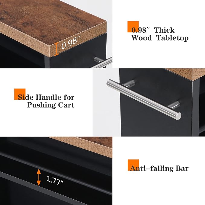 Tribesigns Slim Storage Cart, Rolling Narrow Kitchen Cart on Wheels - Image 6