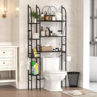 7-Tier Over the Toilet Storage Rack, Heavy-Duty Metal Bathroom Organizer by vividwood