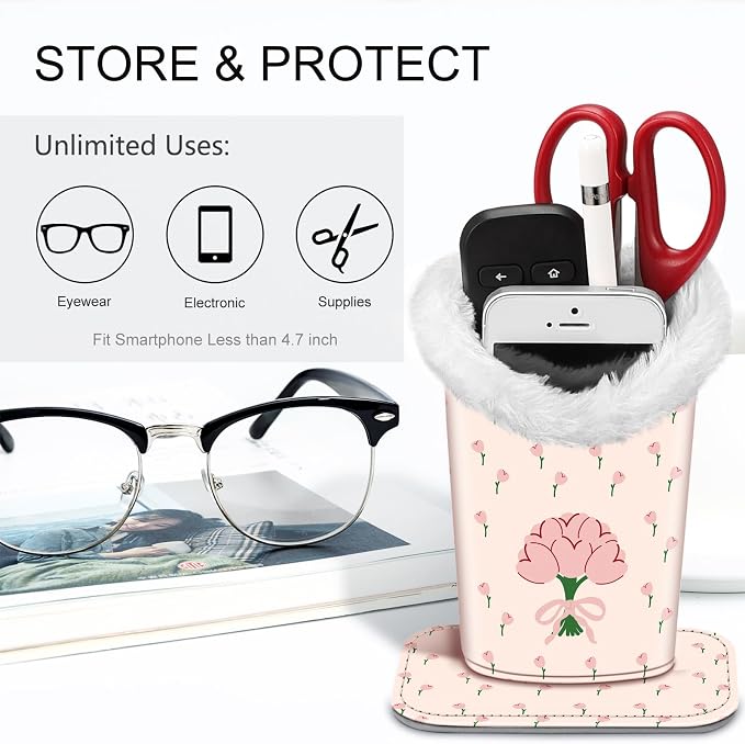Fintie Plush Lined Eyeglasses Holder, Glasses Stand Case, Anti-scratch Glasses - Image 4