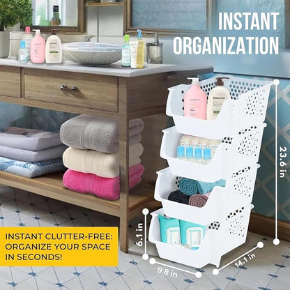 Skywin 3 in 1 Laundry Room Organization Kit – Stackable Storage Bins, Laundry - Image 2