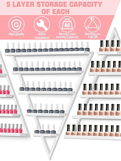 EBANKU 10PCS Nail Polish Racks 5 Tiers Nail Polish Shelf - Image 5