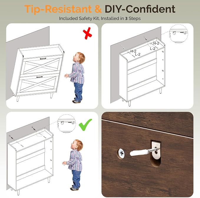 VINGLI Shoe Storage Cabinet for Entryway - Image 9