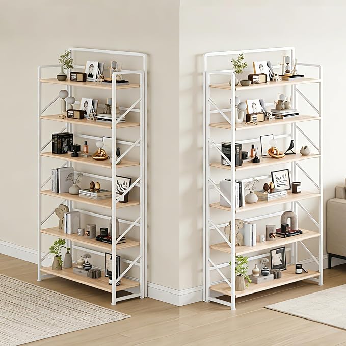 JSB Folding Bookshelf, Industrial Storage Shelves, No Assembly Vintage Wood - Image 9