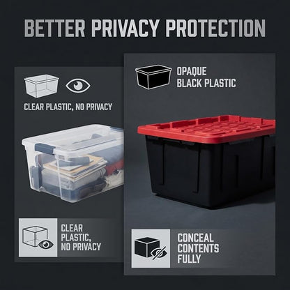 27 Gallon Industrial Plastic Storage Totes, Heavy Duty Storage Bins - Image 3