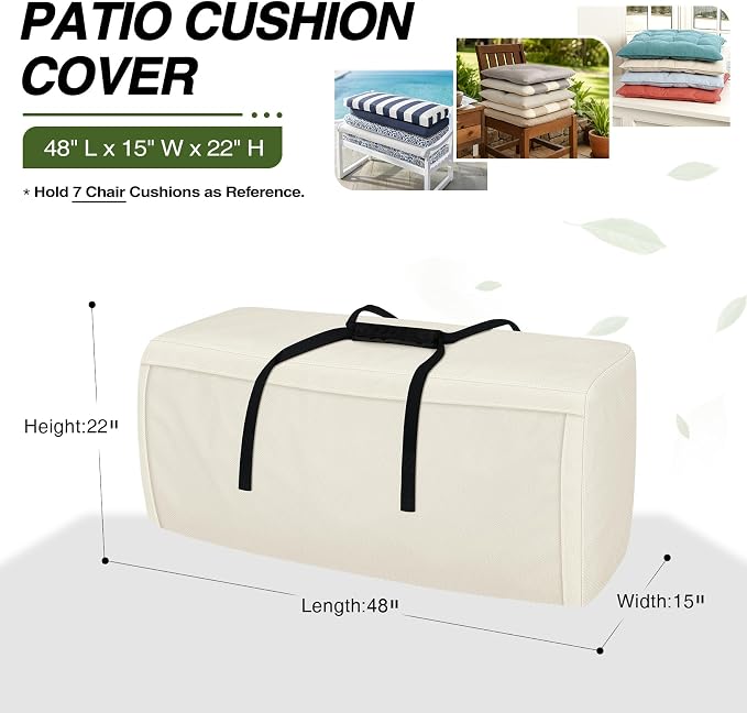 Porch Shield Outdoor Cushion Storage Bag 48 inch Waterproof Outside Storage Bags - Image 2