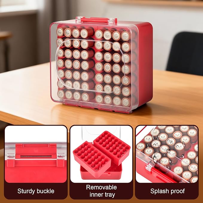 FULLCASE Battery Storage Organizer Box, Holder Container - Image 5
