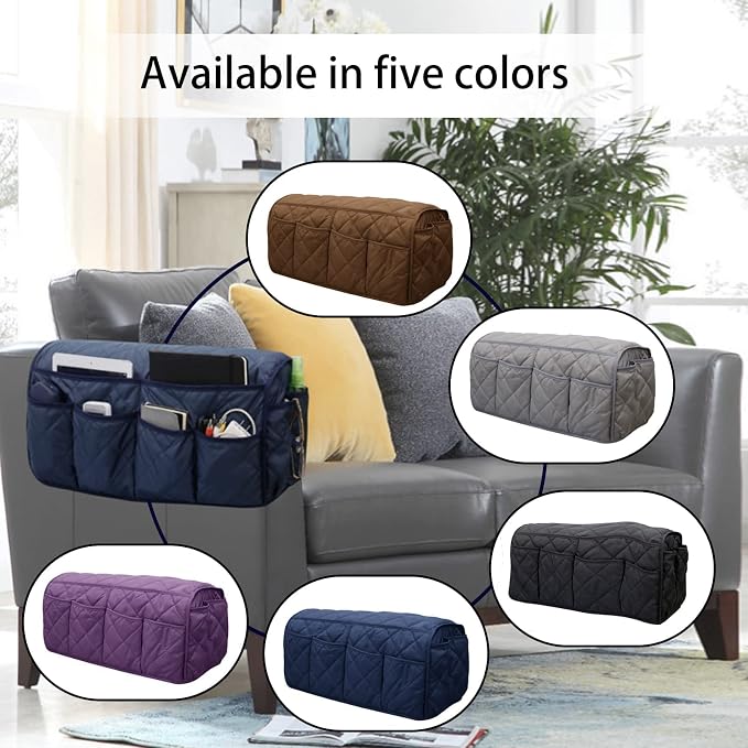 Armchair Caddy, Non Slip Sofa Armrest Organizer, Couch Armrest Remote Control - Image 6