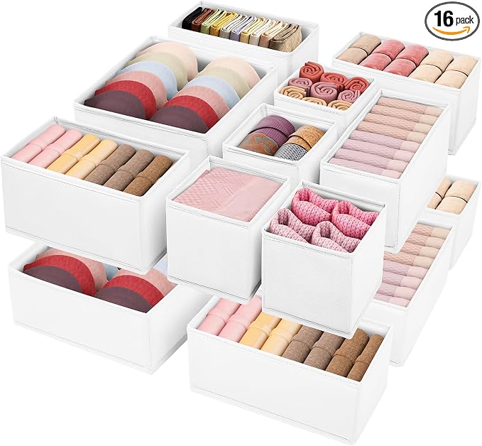 Drawer Clothing Organizer 16-Pack, Fabric Folding Wardrobe Organizer, Can Store by Unknown