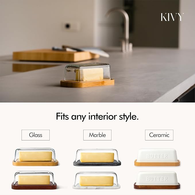 KIVY Ceramic butter dish with airtight lid that keeps butter soft - Image 3