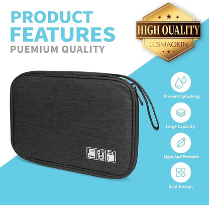 Lcsmaokin Electronics Organizer Travel Case, Electronic Accessories Storage Bag - Image 3