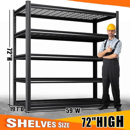 Set of 9 Garage Shelving-3500 lbs 5 Tier Storage Shelves, Adjustable Heavy Duty - Image 3