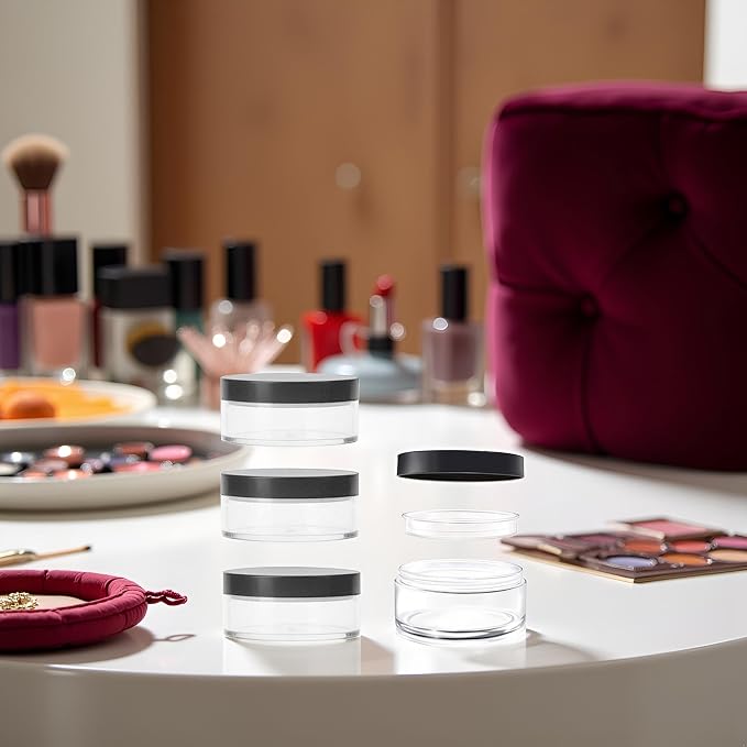 Pack of 4 Capacity 30 ml Empty Reusable Plastic Loose Powder Compact Container - Image 9