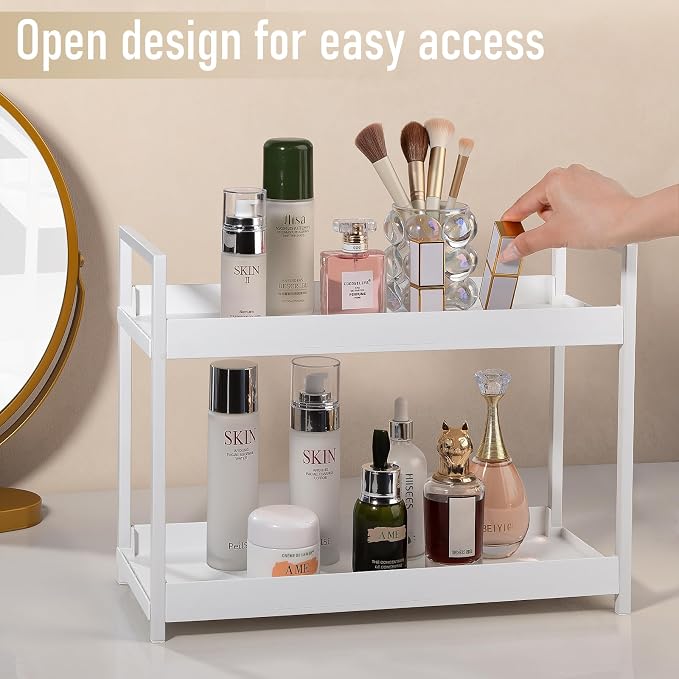 Bathroom Counter Organizer 2 Tier Vanity Storage Countertop Shelf Makeup - Image 6