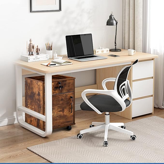 File Cabinet with Lock and Drawer, Mobile Under Desk Storage Cabinet with 360° - Image 2