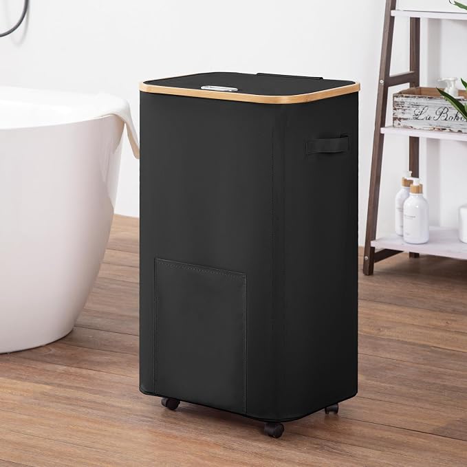 Vincona Laundry Basket with Wheels, Tall Dirty Clothes Hamper on Wheels - Image 5