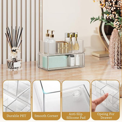 2 Tier Medicine Cabinet Organizer and Storage, Stackable Bathroom Medicine - Image 3