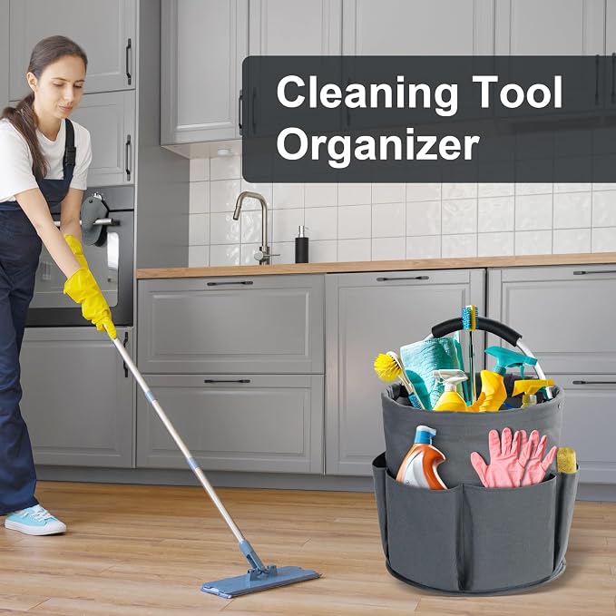 Cleaning Caddy with Handle, Cleaning Products Organiser, 17L Foldable Storage - Image 3