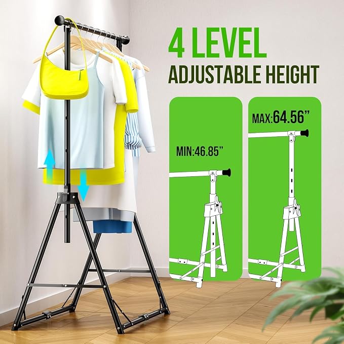 MAXLEAD HOME Clothes Rack Foldable Clothing Rack, 64.5''H Collapsible Garment - Image 5