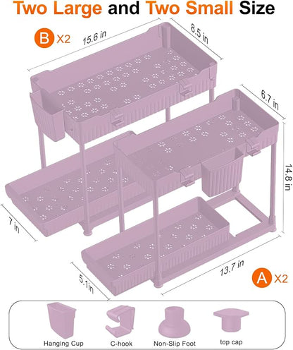 Sevenblue 4-Pack 2-Tier Under Sink Organizer - Image 2