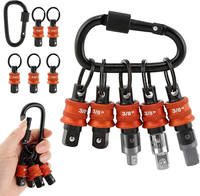 5Pcs Socket Holder Key Chain, 3/8" Drive Socket Organizer Keychain Quick by Unknown