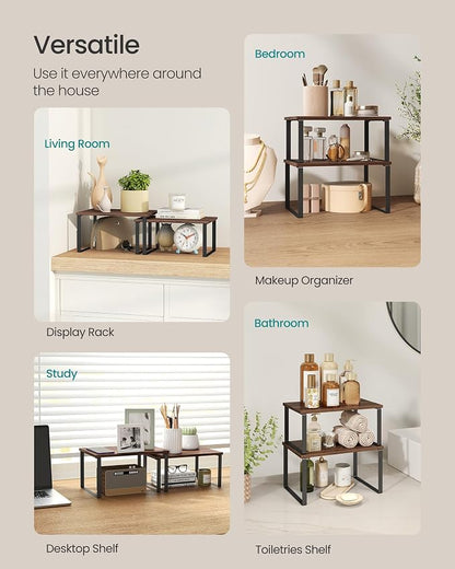 SONGMICS Cabinet Organizer Shelf, Kitchen Storage, Spice Rack, Expandable - Image 5