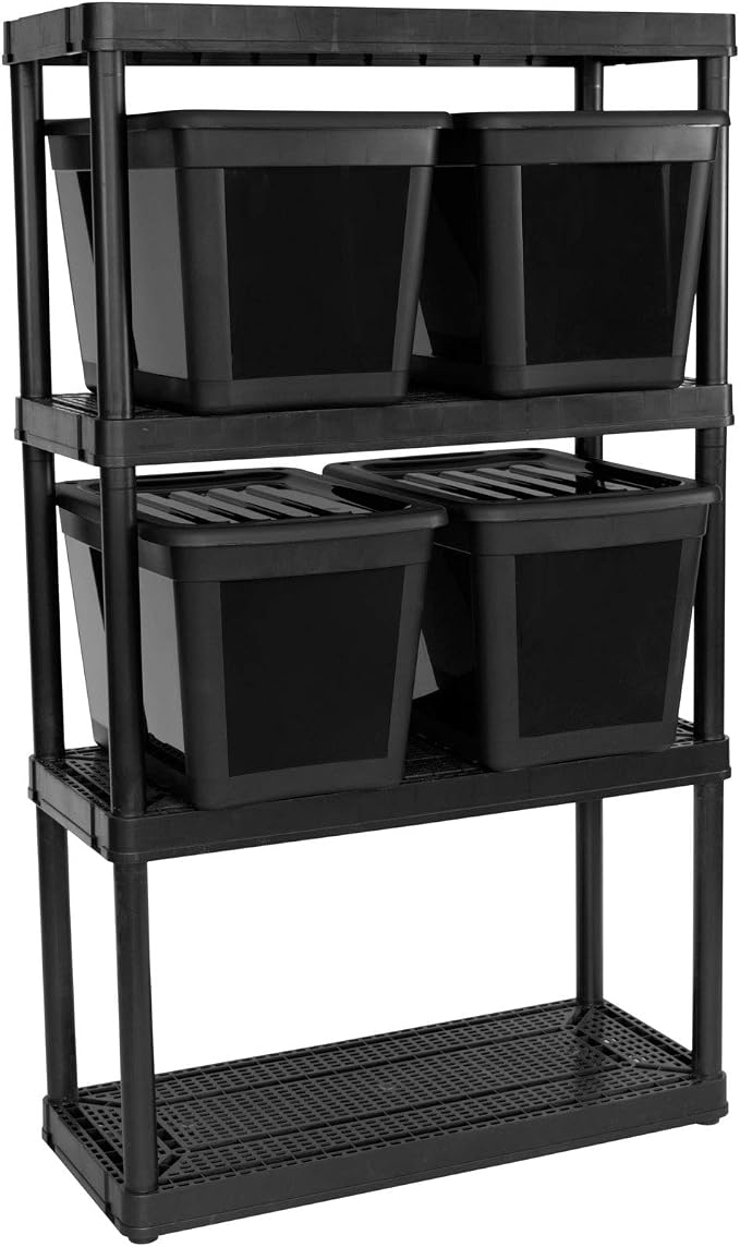 Gracious Living 4 Shelf Fixed Height Ventilated Medium Duty Shelving Unit by GraciousLiving