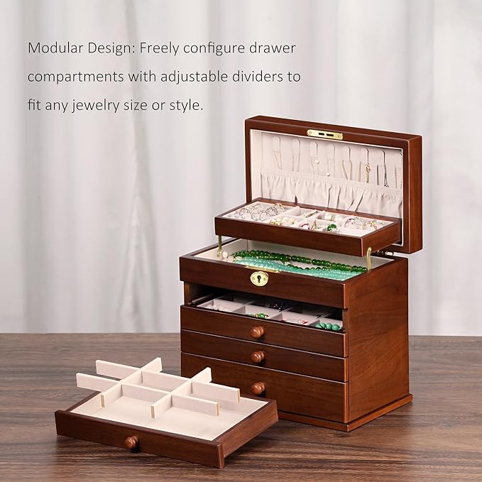 Vintage Wooden Jewelry Box - Image 6