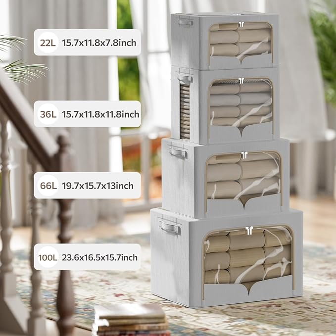 FHSQX 3 Pack Clothes Storage Bins - Image 4