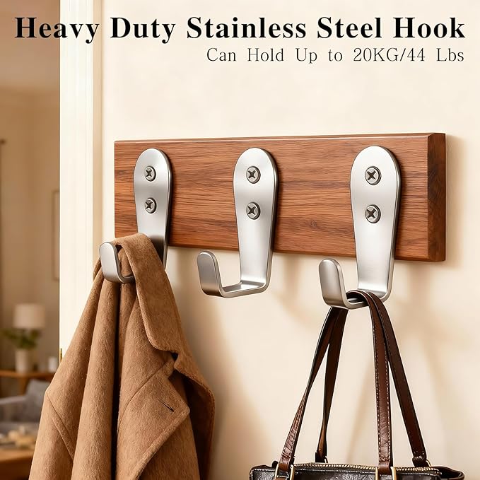 8 Pcs Stainless Steel Hooks for Hanging, Heavy Duty Hook, Wall Hooks Key Holder - Image 5