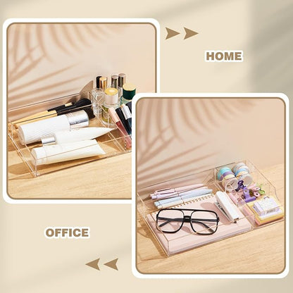 Acrylic Desk Drawer Organizer 12.2 x 8.27 x 1.77 Inch Storage Tray Organizer - Image 6