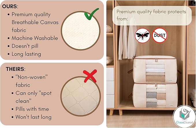 Canvas Comforter Storage Bags 2 Pack Folding Organizer bag - Image 4