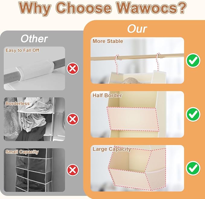 Hanging Closet Organizer 4 Shelf Collapsible Fabric Closet Organizers and - Image 4