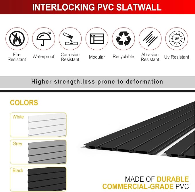 4'H x 4'W Slatwall Panel Garage Wall Organizer - Image 3