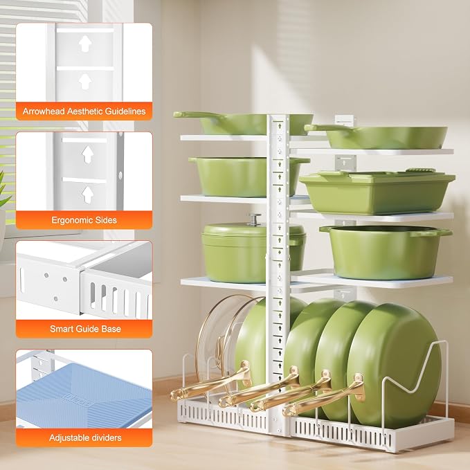 LAMU Pots and Pans Organizer under Cabinet, Pan Pot Organizers inside Cabinet - Image 6