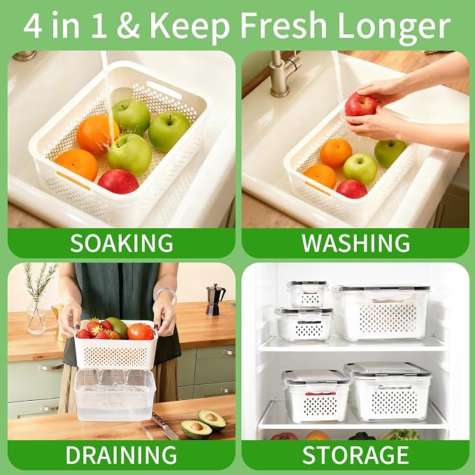PRAKI 5-Pack Large Fruit Storage Containers - Image 4
