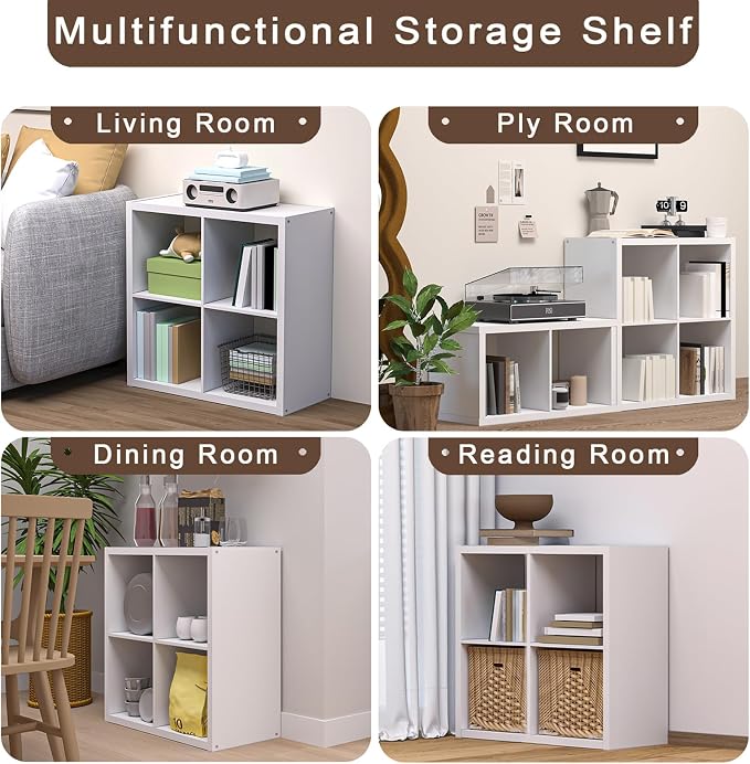 CTESNE【Wooden Thick Frame】 6 Cube Storage Organizer Shelf - Image 4