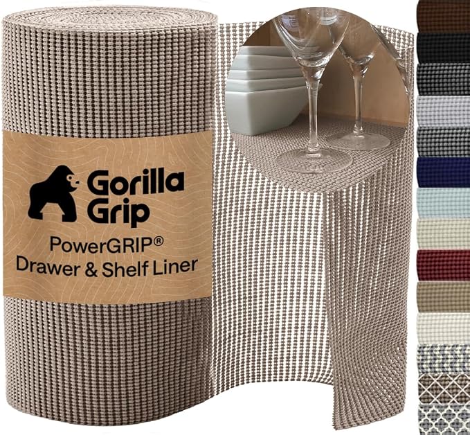 GORILLA GRIP powerGRIP Drawer Shelf and Cabinet Liner, Thick Strong Hold by Unknown