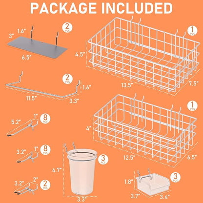 INCLY 30PCS Peg Board Organizer Accessories Kit, Pegboard Hooks Assortment - Image 6